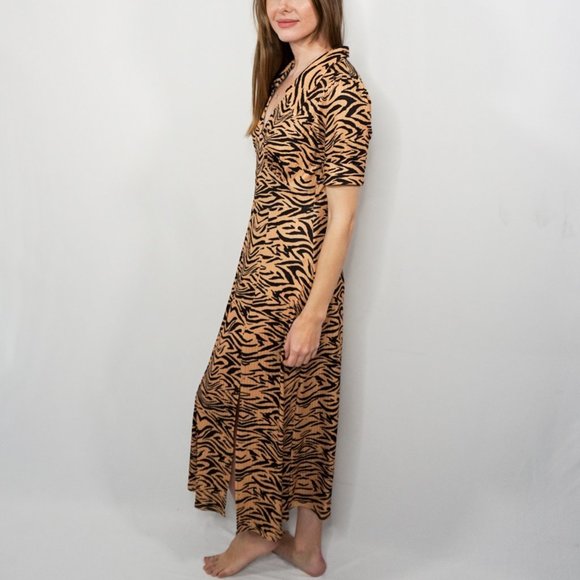 ASOS Tiger Print Short-Sleeve Maxi Dress NWT - Picture 5 of 6